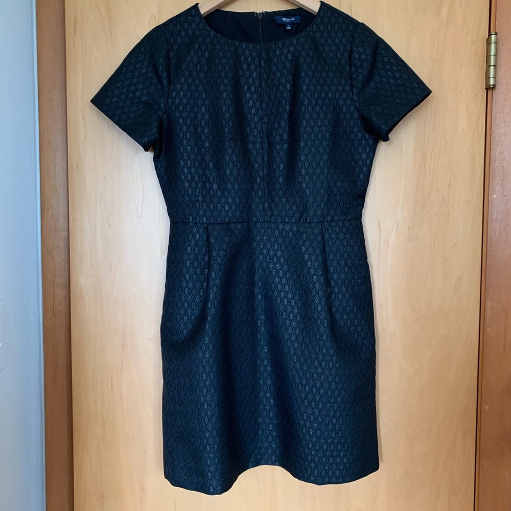 Madewell Jacquard Black Mini Dress